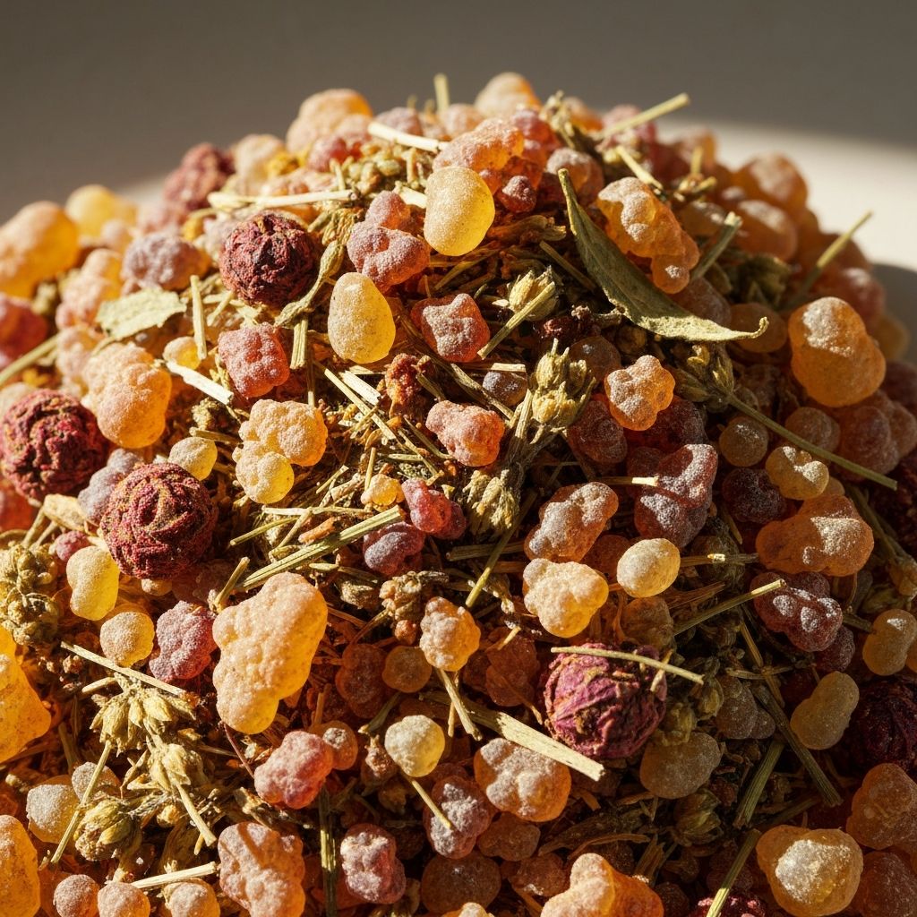 Dried resin and herb blend